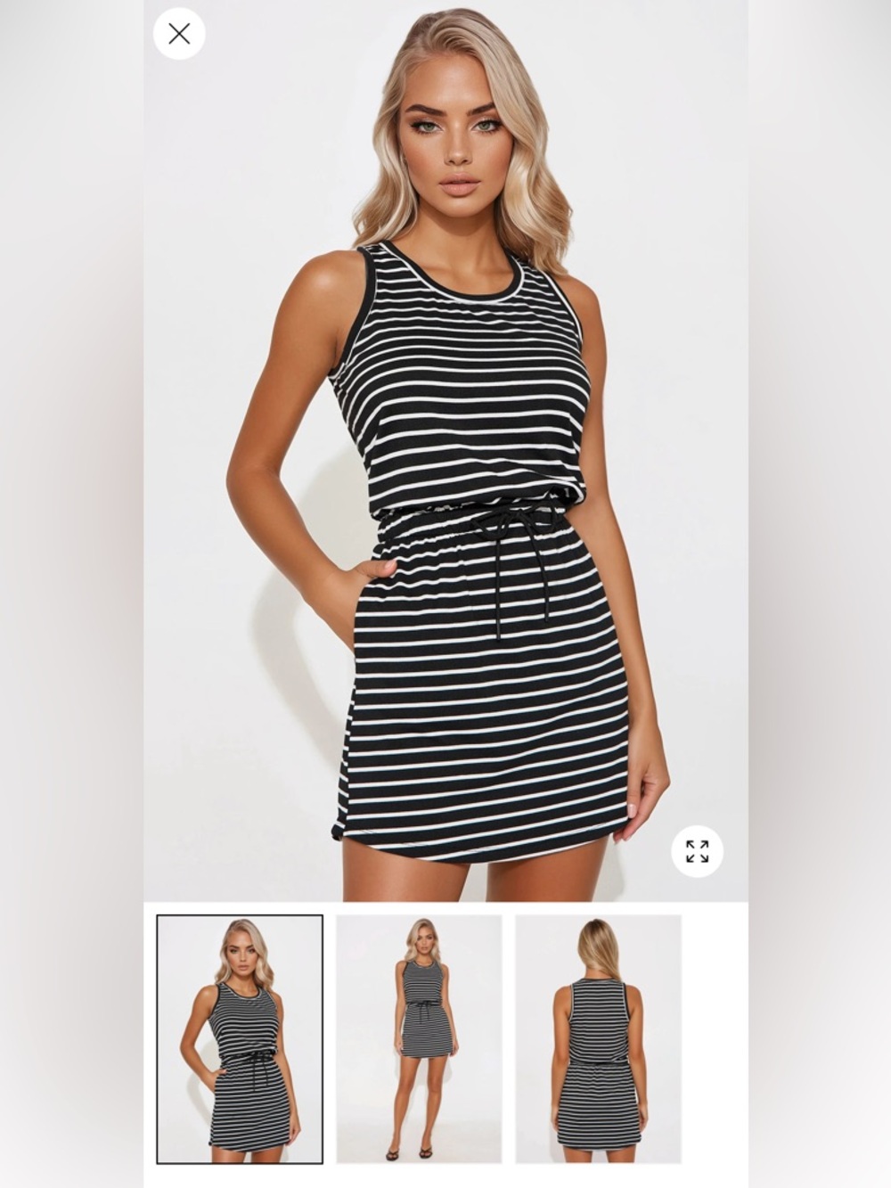 Fashion Nova Black and White Striped Dress